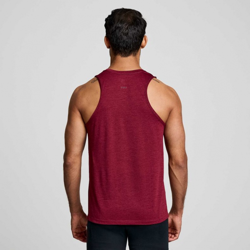 Burgundy Saucony Stopwatch Men's Singlet | EGYPT JXQHYW