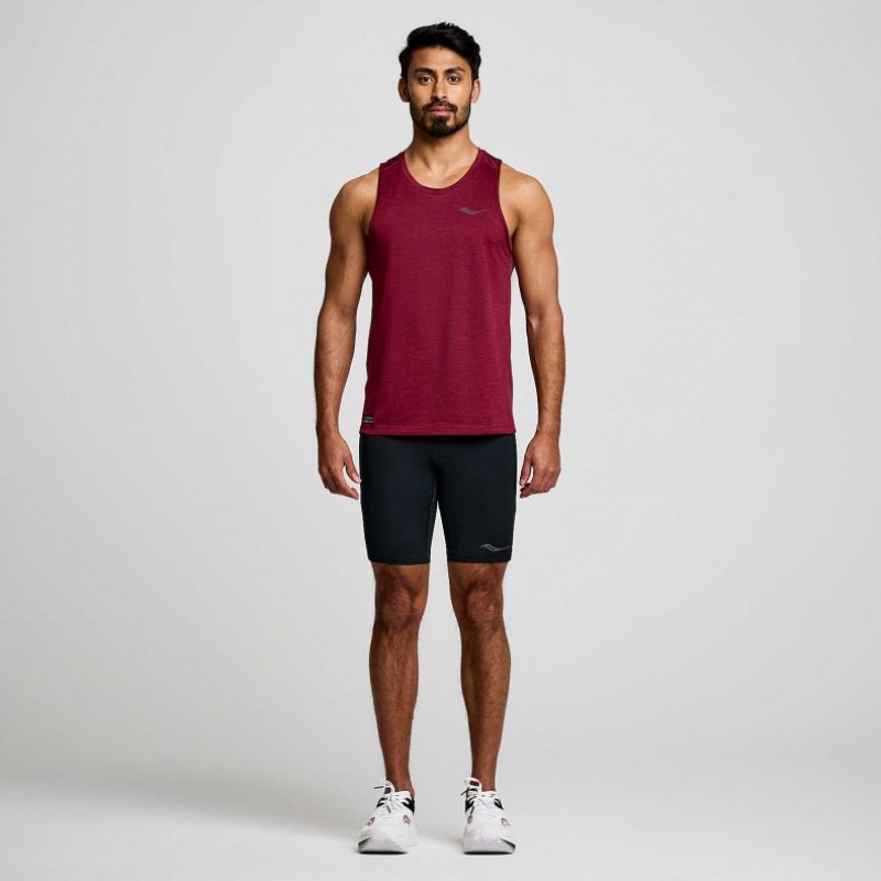 Burgundy Saucony Stopwatch Men's Singlet | EGYPT JXQHYW