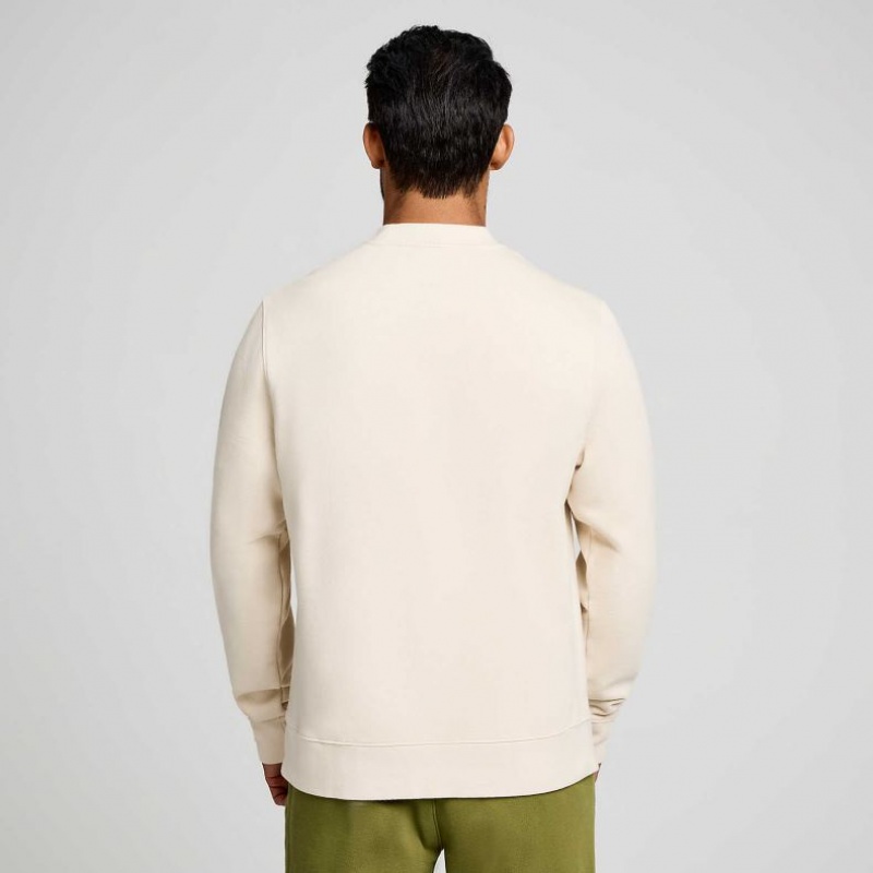 Cream Saucony Recovery Crew Men's Sweatshirt | EGYPT DVCGJQ