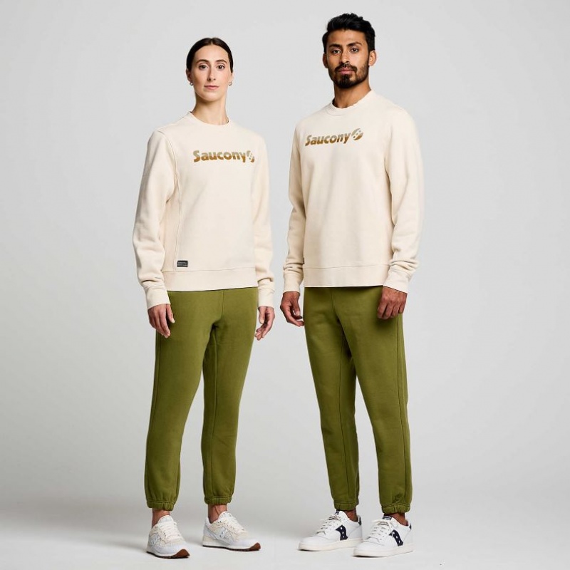 Cream Saucony Recovery Crew Men's Sweatshirt | EGYPT DVCGJQ