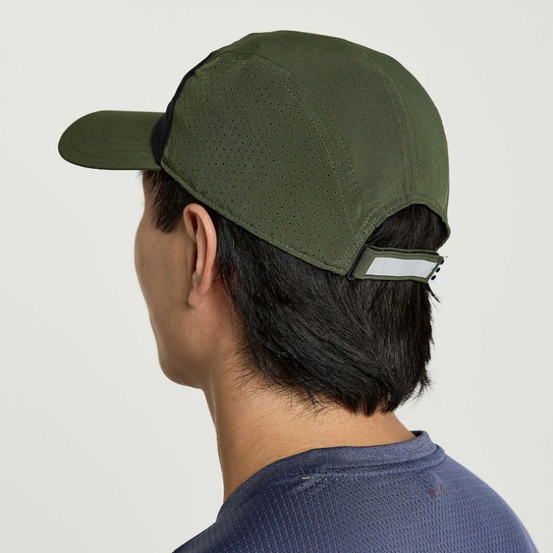 Dark Green Saucony Outpace Men's Hat | EGYPT WYZNFL