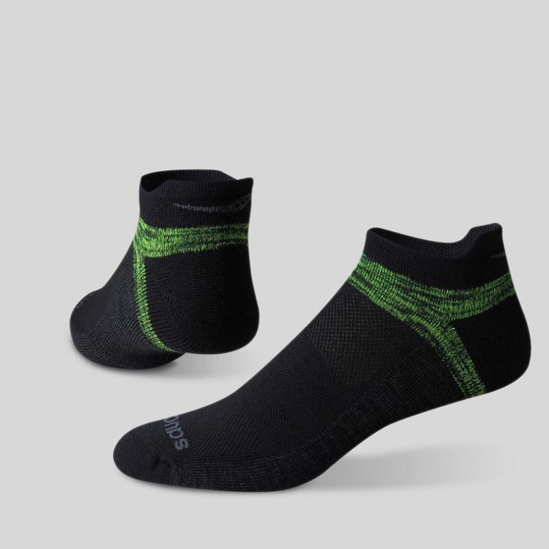 Green / Black Saucony Inferno No Show Tab 3-Pack Women's Socks | EGYPT VLQKET