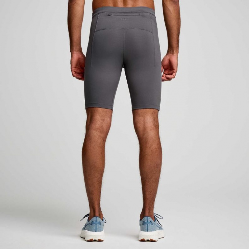 Grey Saucony Fortify Lined Half Men's Tight | EGYPT NYUWXI