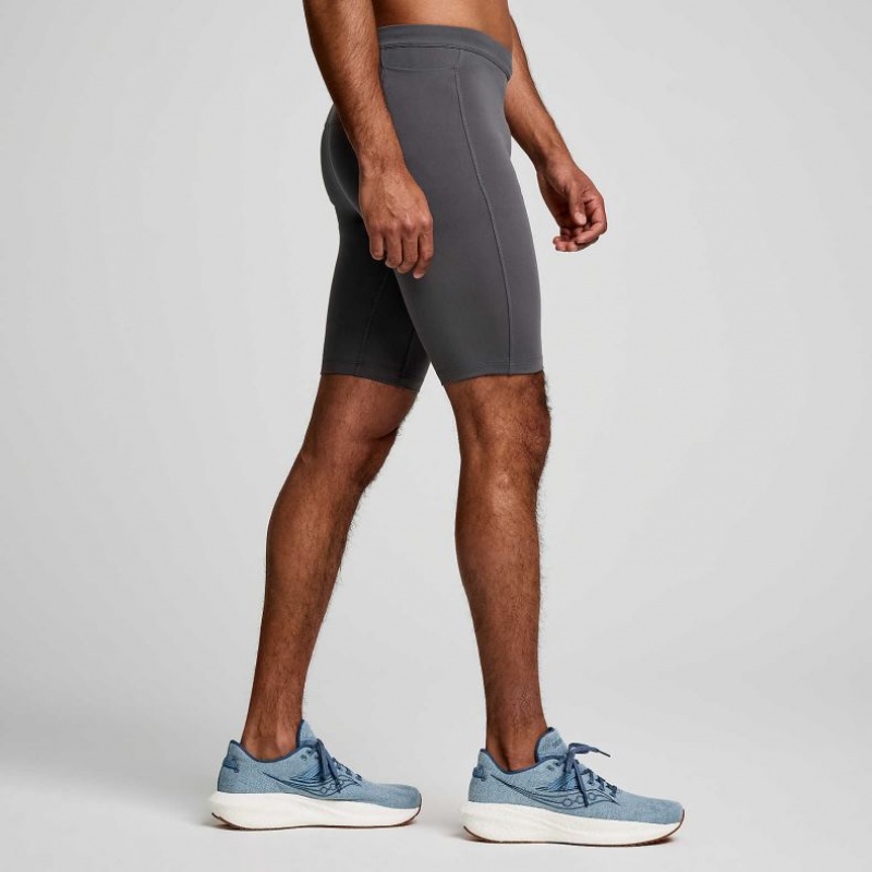 Grey Saucony Fortify Lined Half Men's Tight | EGYPT NYUWXI