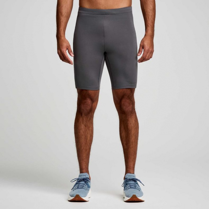 Grey Saucony Fortify Lined Half Men\'s Tight | EGYPT NYUWXI