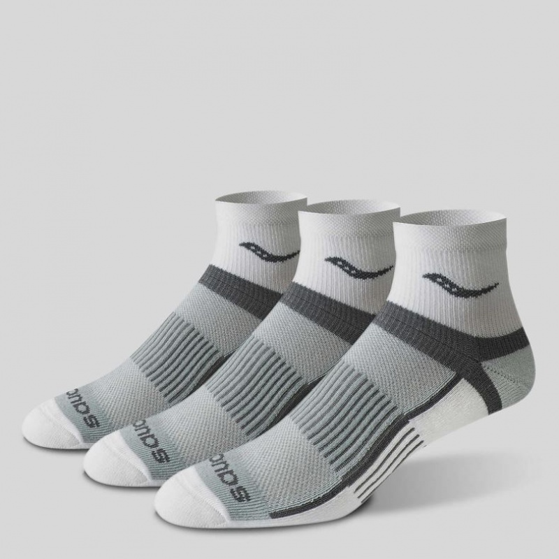 Grey Saucony Inferno Quarter 3-Pack Men's Socks | EGYPT TWHOYG