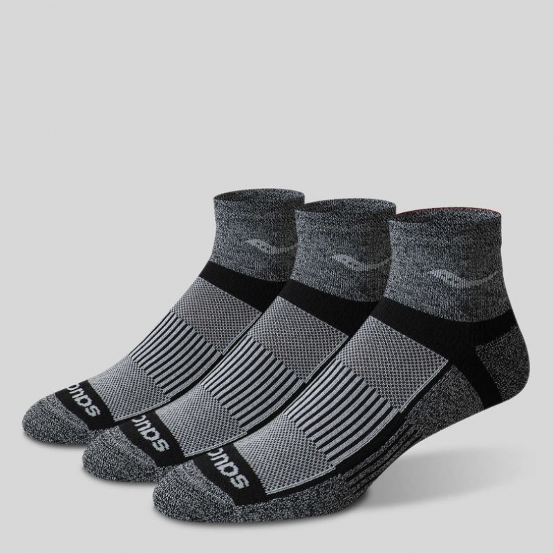 Grey Saucony Inferno Quarter 3-Pack Men's Socks | EGYPT WIBAJR