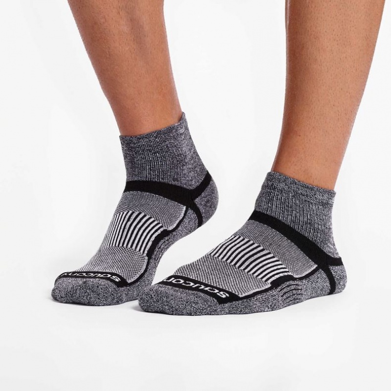 Grey Saucony Inferno Quarter 3-Pack Men's Socks | EGYPT WIBAJR