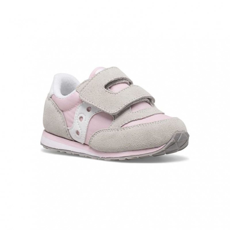 Grey / Pink Saucony Baby Jazz Hook & Loop Little Kids' Sneakers | EGYPT IWDLPT