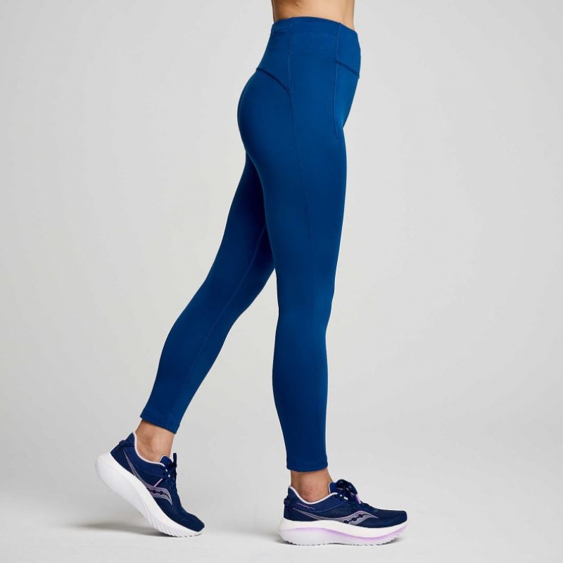 Indigo Saucony Fortify Crop Women's Tight | EGYPT VXFYDM