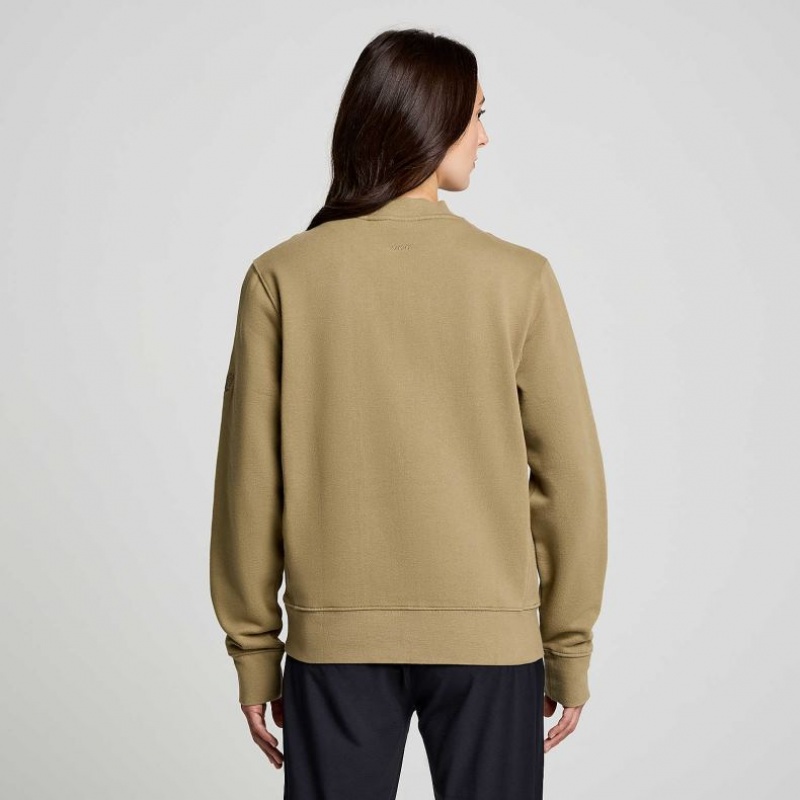 Olive Saucony Recovery Crew Women's Sweatshirt | EGYPT VCWDKP