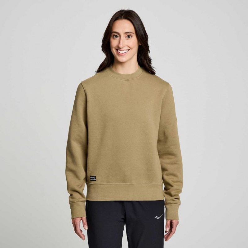 Olive Saucony Recovery Crew Women\'s Sweatshirt | EGYPT VCWDKP