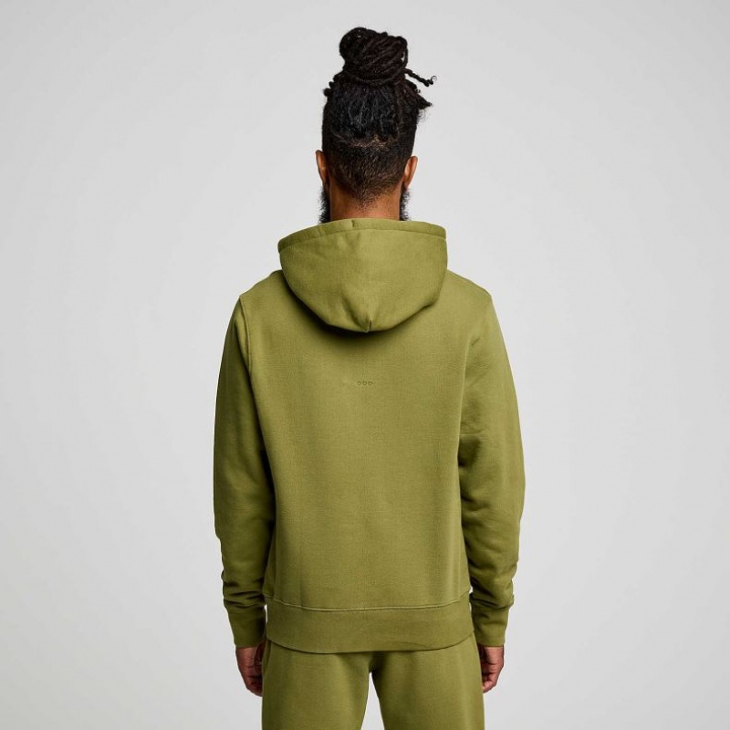 Olive Saucony Recovery Men's Hoodie | EGYPT AMJHKX