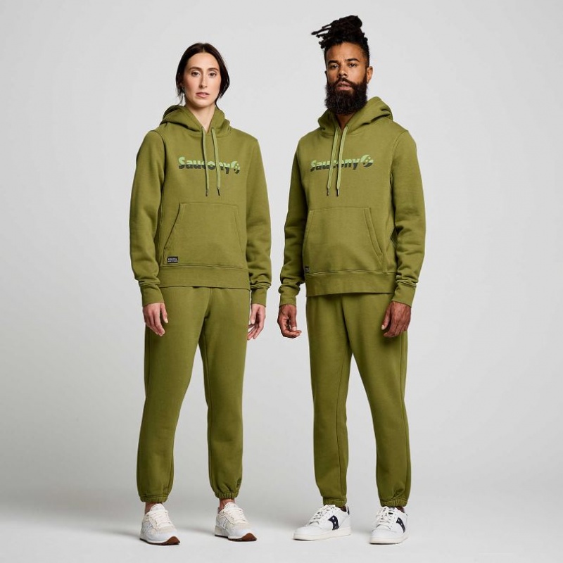 Olive Saucony Recovery Men's Hoodie | EGYPT AMJHKX