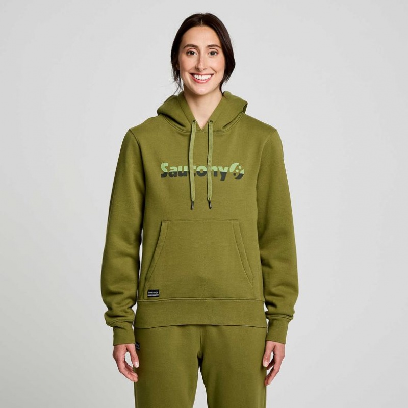 Olive Saucony Recovery Women\'s Hoodie | EGYPT XUCWHK