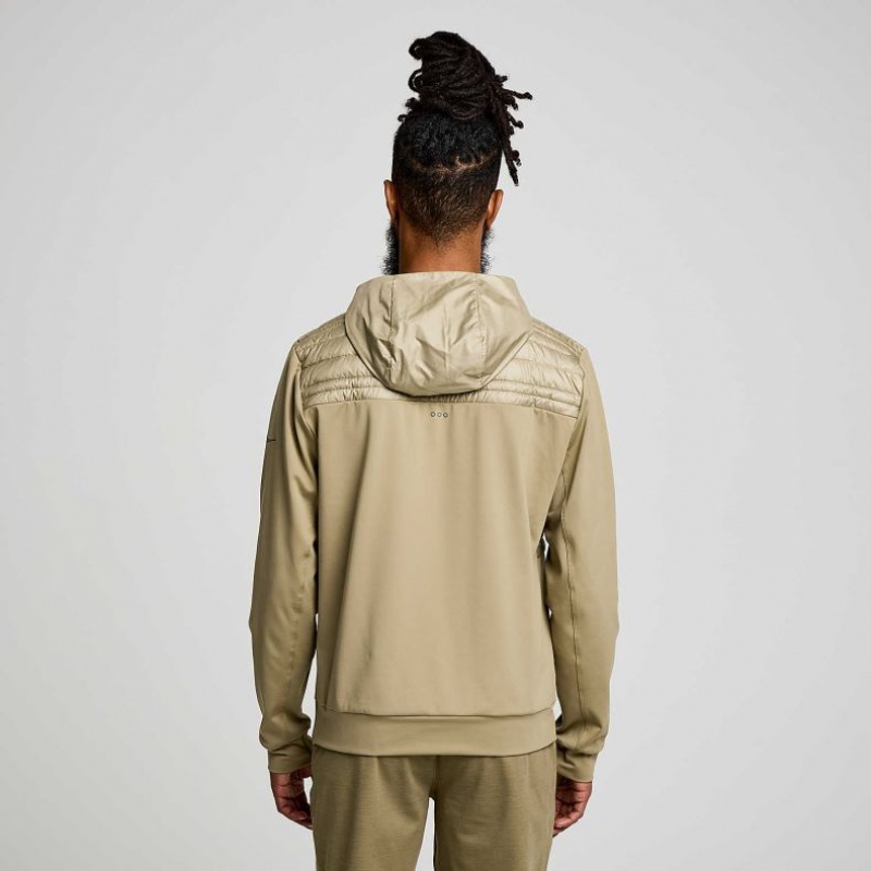 Olive Saucony Solstice Oysterpuff Men's Hoodie | EGYPT KZWBXH