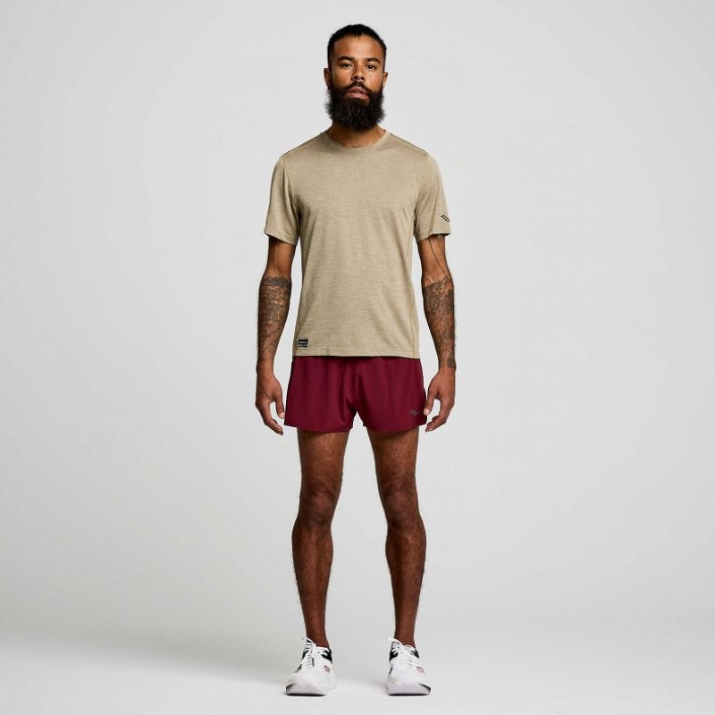 Olive Saucony Stopwatch Short Sleeve Men's T-Shirt | EGYPT FTCVXW