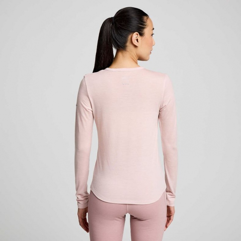 Pink Saucony Peregrine Merino Long Sleeve Women's T-Shirt | EGYPT NQYTHK