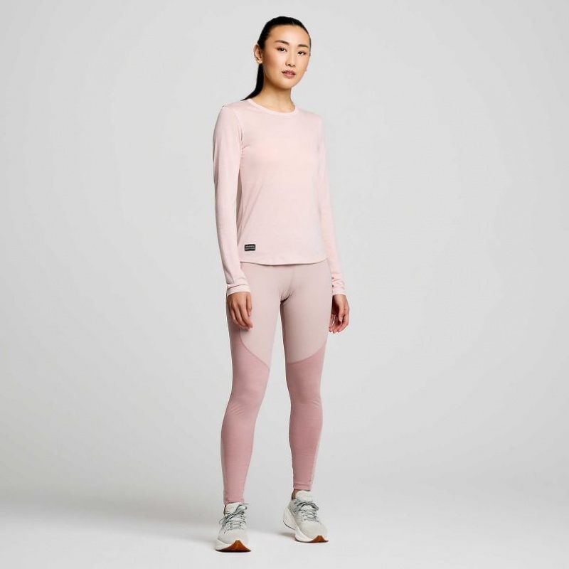 Pink Saucony Peregrine Merino Long Sleeve Women's T-Shirt | EGYPT NQYTHK