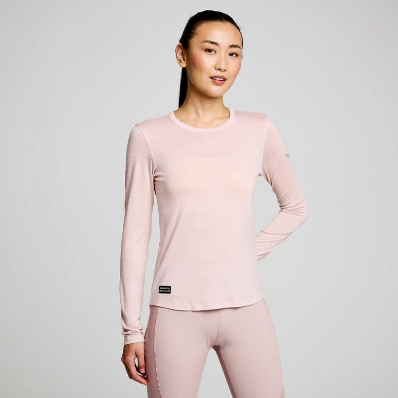 Pink Saucony Peregrine Merino Long Sleeve Women\'s T-Shirt | EGYPT NQYTHK