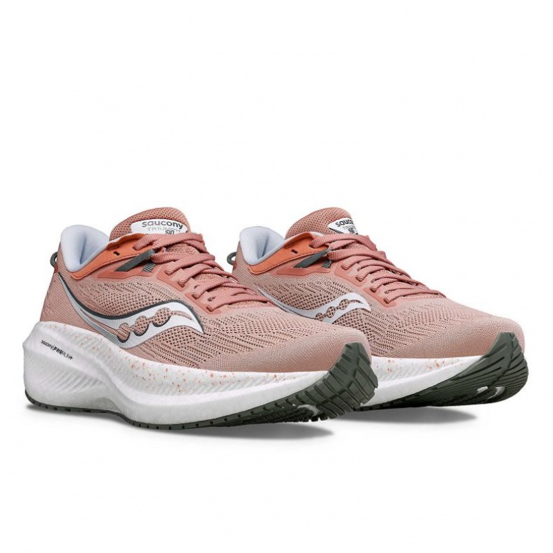 Pink Saucony Triumph 21 Women's Wide Running Shoes | EGYPT AOGPTJ