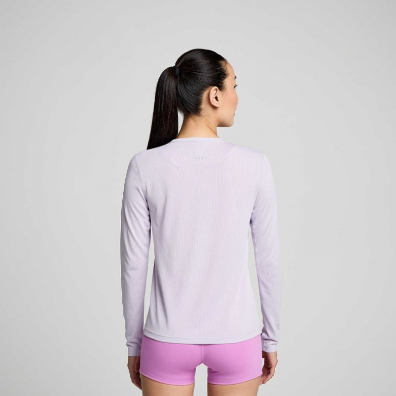 Purple Saucony Stopwatch Long Sleeve Women's T-Shirt | EGYPT JEYDZQ