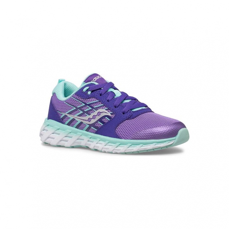 Purple Saucony Wind 2.0 Lace Big Kids' Sneakers | EGYPT HXTDSW