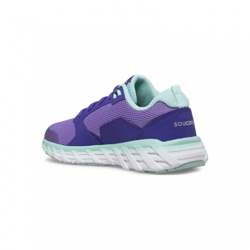 Purple Saucony Wind 2.0 Lace Big Kids' Sneakers | EGYPT HXTDSW