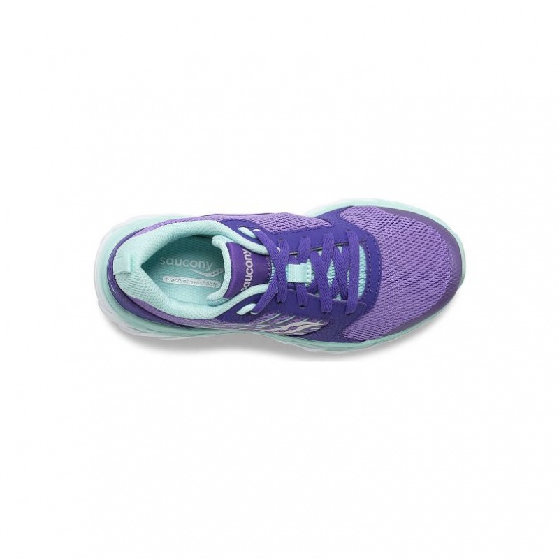 Purple Saucony Wind 2.0 Lace Big Kids' Sneakers | EGYPT HXTDSW