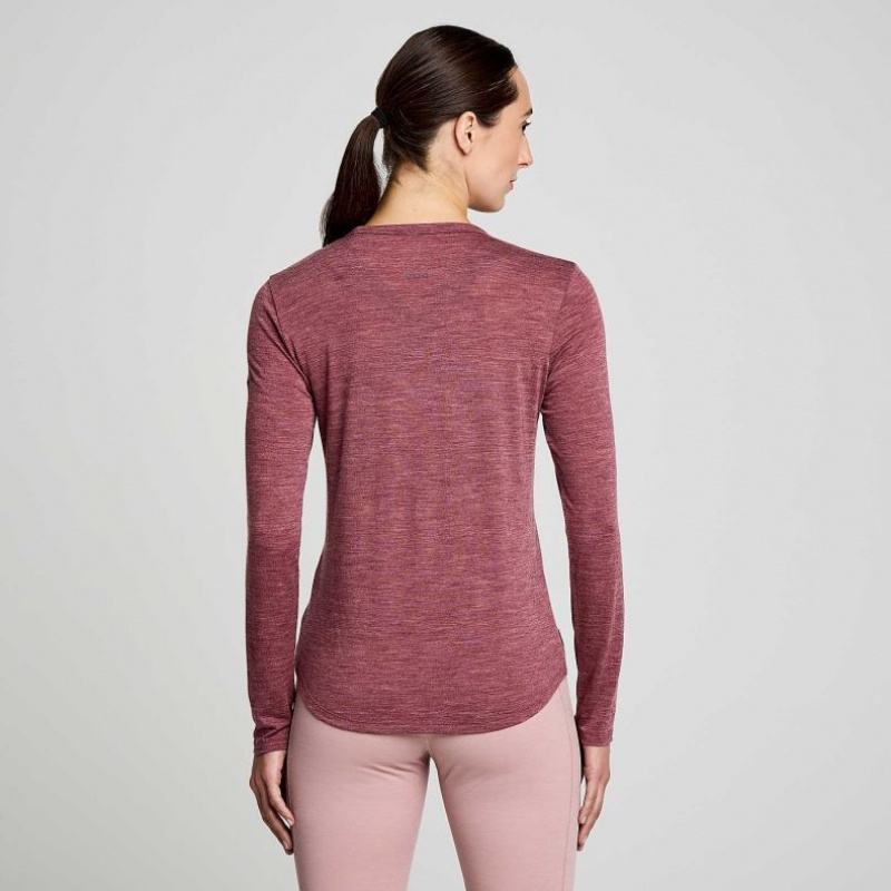 Red Saucony Peregrine Merino Long Sleeve Women's T-Shirt | EGYPT XAOUDC