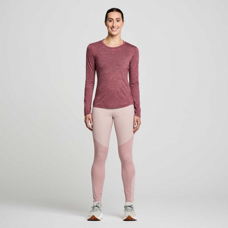 Red Saucony Peregrine Merino Long Sleeve Women's T-Shirt | EGYPT XAOUDC