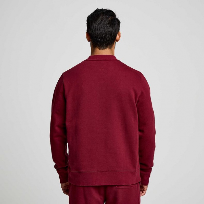 Red Saucony Recovery Crew Men's Sweatshirt | EGYPT FDQVBZ