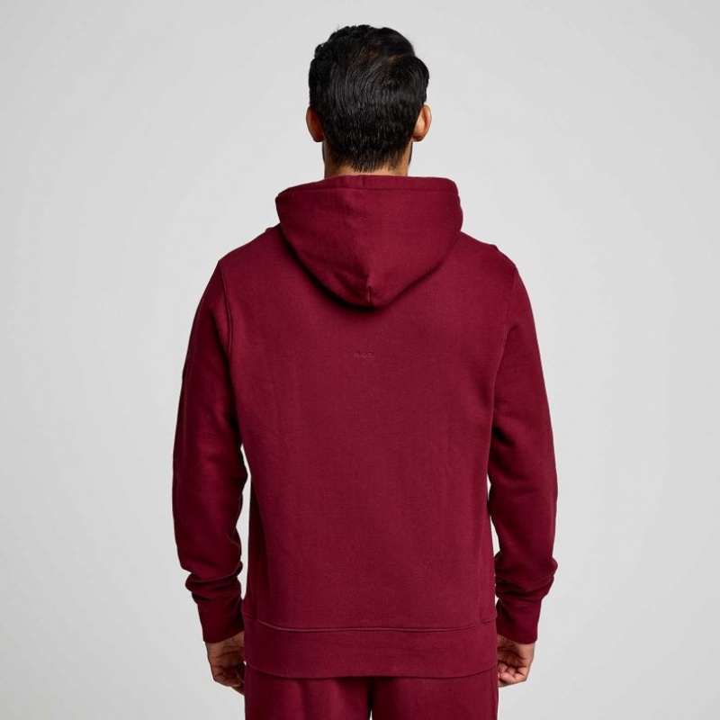 Red Saucony Recovery Men's Hoodie | EGYPT LDFRGJ