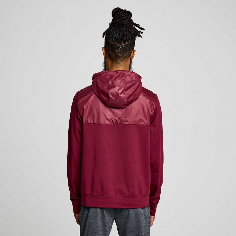 Red Saucony Solstice Zip Men's Hoodie | EGYPT MCHKRA