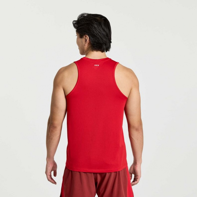 Red Saucony Stopwatch Men's Singlet | EGYPT OSTHUC