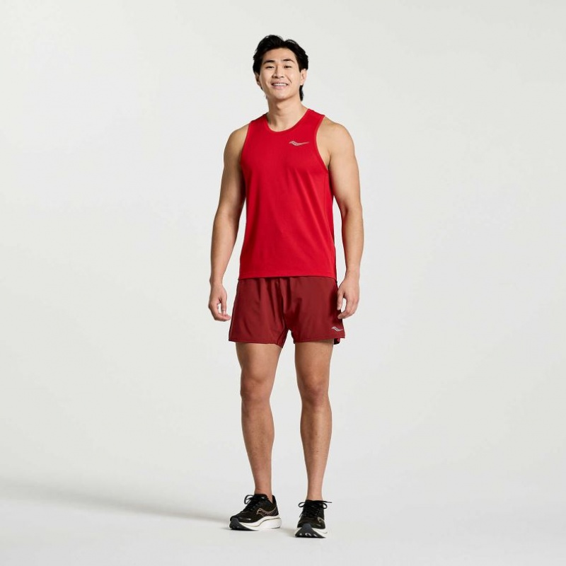 Red Saucony Stopwatch Men's Singlet | EGYPT OSTHUC