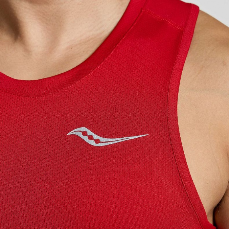 Red Saucony Stopwatch Men's Singlet | EGYPT OSTHUC