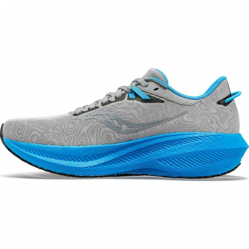 Silver / Blue Saucony Triumph 21 Men's Running Shoes | EGYPT ZXILAS