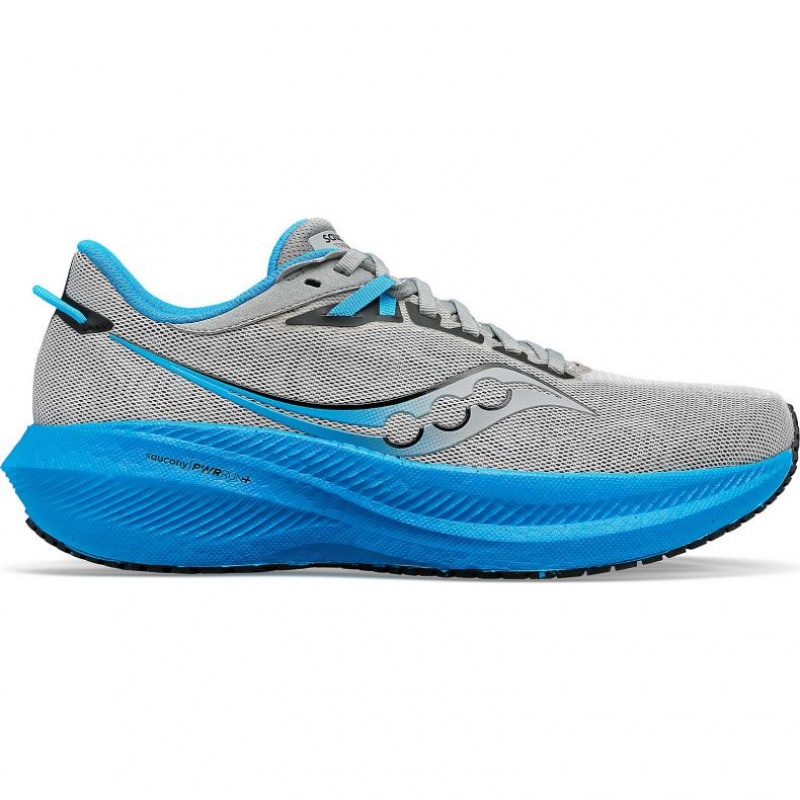 Silver / Blue Saucony Triumph 21 Men\'s Running Shoes | EGYPT ZXILAS