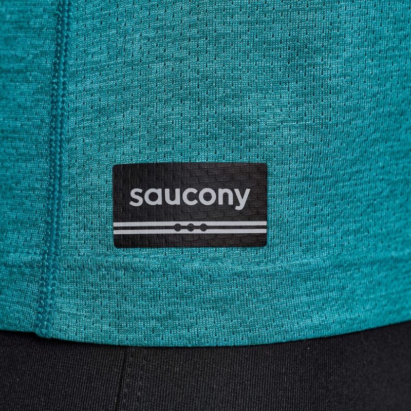 Turquoise Saucony Stopwatch Short Sleeve Women's T-Shirt | EGYPT FSWMZA