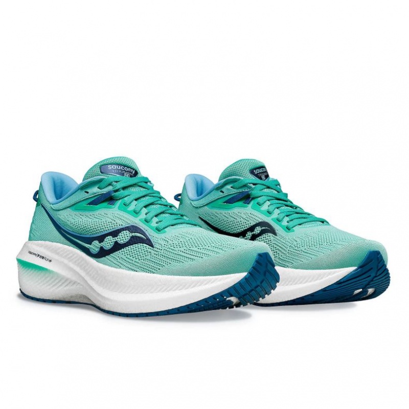 Turquoise Saucony Triumph 21 Women's Running Shoes | EGYPT PDGNTL