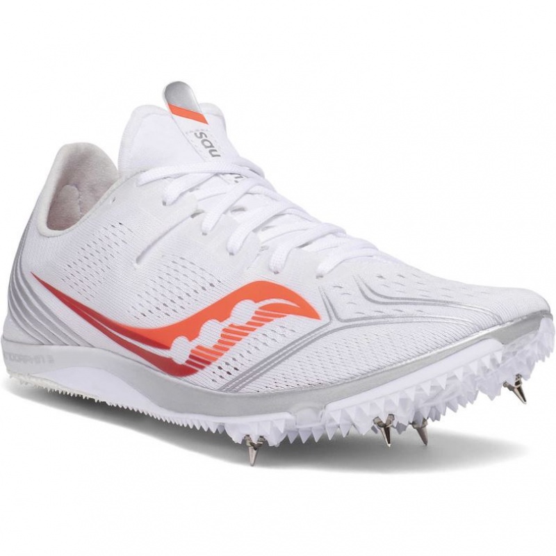 White Saucony Endorphin 3 Women's Spikes | EGYPT DYQRBN