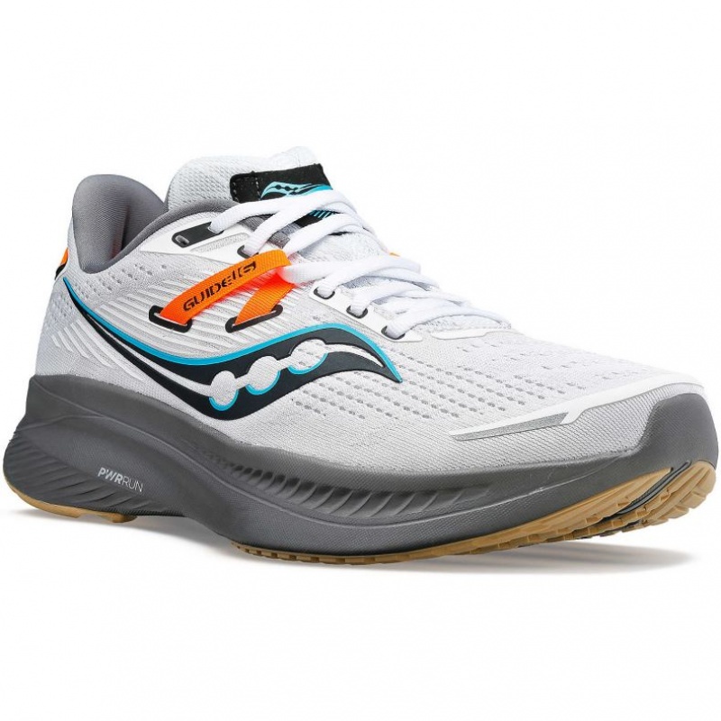 White Saucony Guide 16 Men's Running Shoes | EGYPT BWMIGR