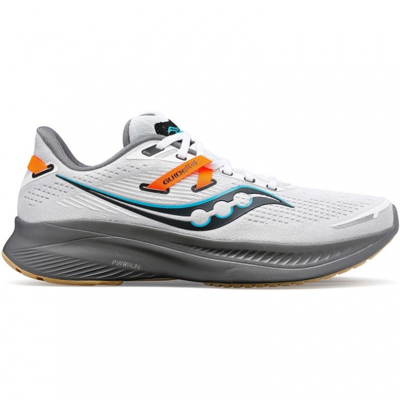 White Saucony Guide 16 Men\'s Running Shoes | EGYPT BWMIGR