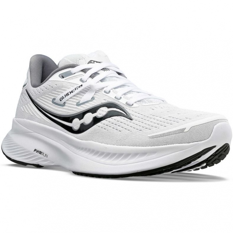 White Saucony Guide 16 Men's Running Shoes | EGYPT FBXGCS