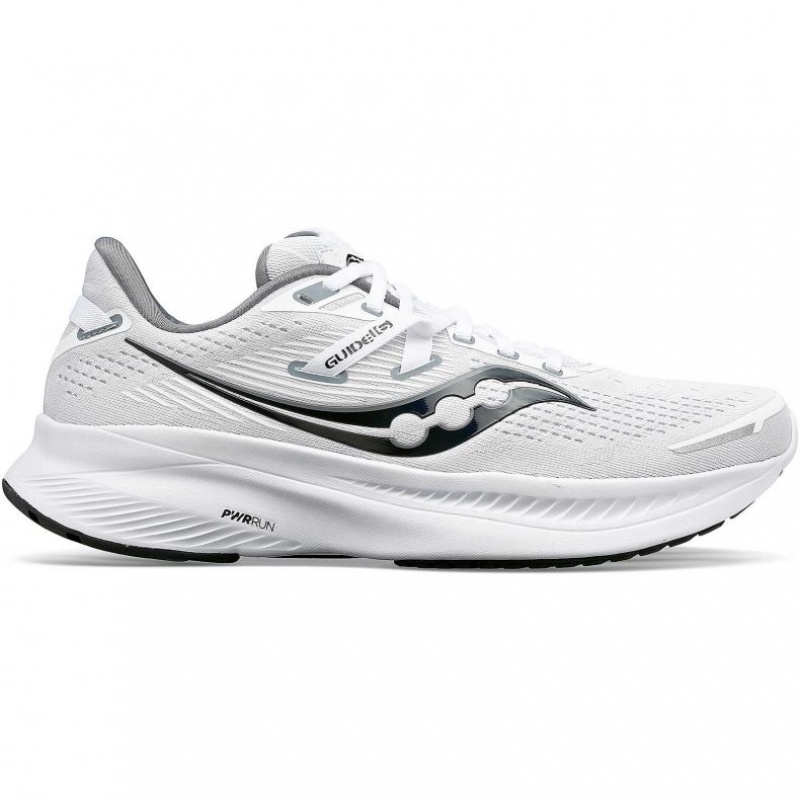 White Saucony Guide 16 Men\'s Running Shoes | EGYPT FBXGCS