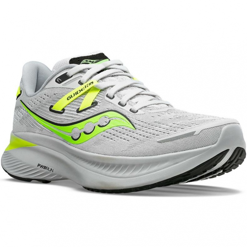 White Saucony Guide 16 Men's Running Shoes | EGYPT VCAYKD