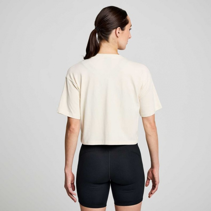 White Saucony Recovery Boxy Women's T-Shirt | EGYPT ABTVCP