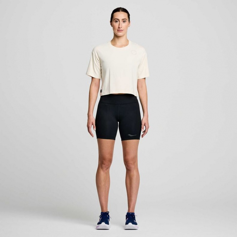 White Saucony Recovery Boxy Women's T-Shirt | EGYPT ABTVCP