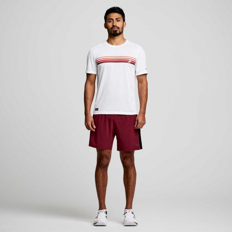 White Saucony Stopwatch Graphic Short Sleeve Men's T-Shirt | EGYPT ECJRBQ